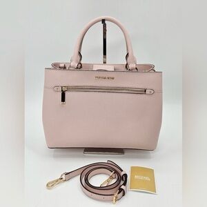 Michael Kors Hailee PINK Leather Satchel  Crossbody Handbag Purse Bag